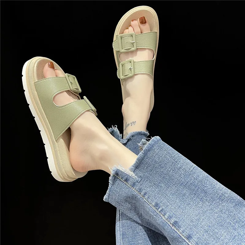 

Flat Shoes Female Med Loafers Slippers Soft Luxury Slides Platform Sneaker Women Home Pantofle Comfort Designer Summer 2021 Fash