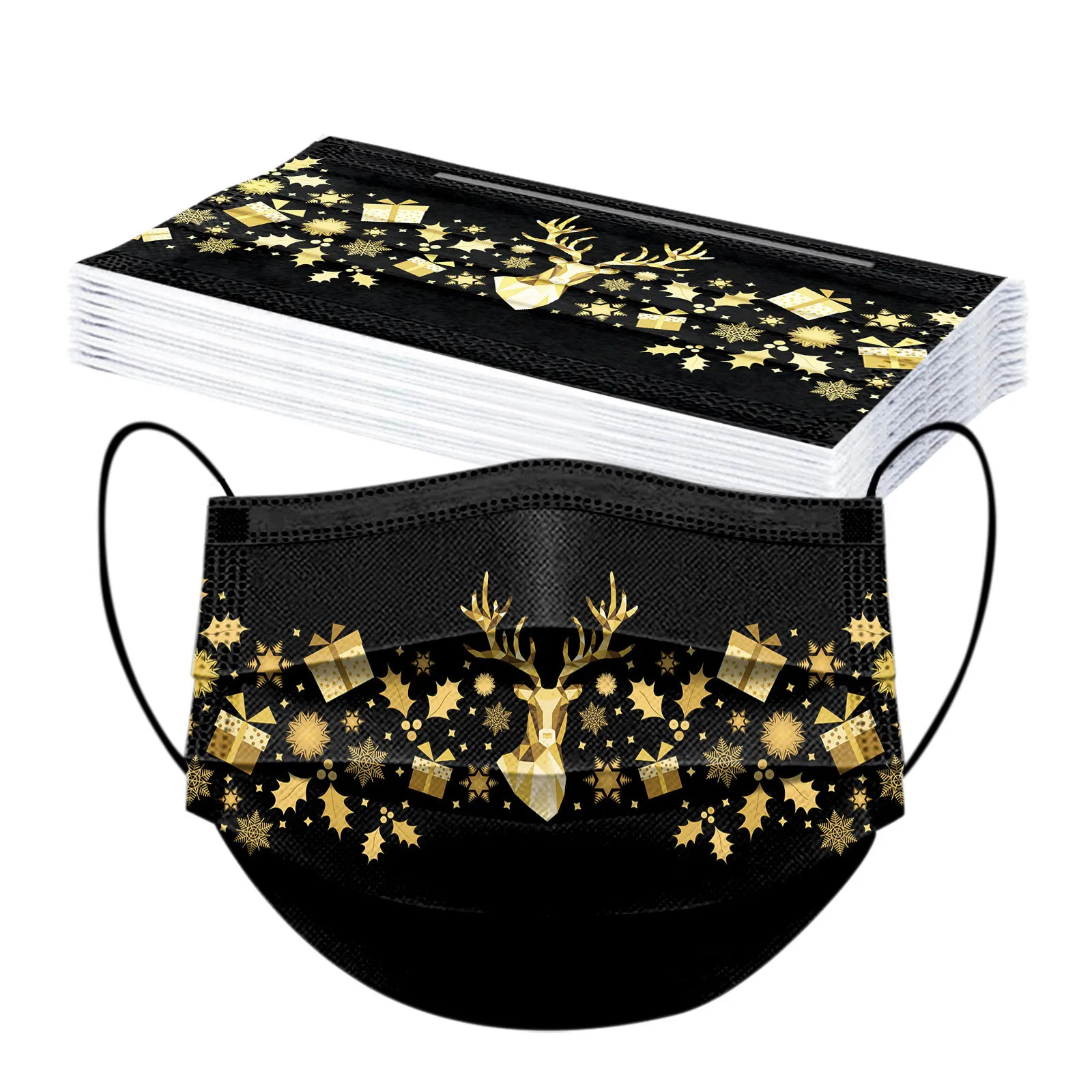 Смешанные 50 шт. рождественские маски для взрослых одноразовая маска женщин