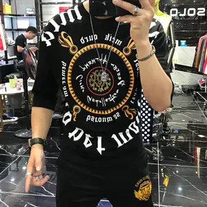 mens 2020 tshrit autumn new personalized fashion brand heavy technology hot stamping letter printing round neck short sleeve t free global shipping