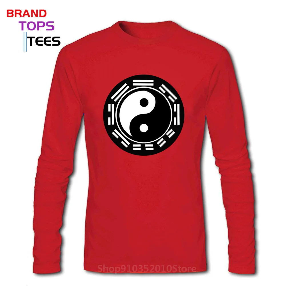 

Модная футболка с принтом Тай Чи Багуа Инь Ян, хлопковые футболки с длинным рукавом и круглым вырезом, брендовая одежда, бутиковая футболка ...
