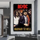 Макси-постеры и принты AC_DC Highway To Hell, настенная Картина на холсте, настенные картины в скандинавском стиле, современный декор для всей семьи, спальни