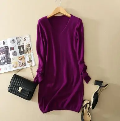 

Cashmere long sweater 2020 Autumn Winter women sweaters and pullovers Sexy V-Neck Knitted Sweater Women Tops Pull Femme Hiver