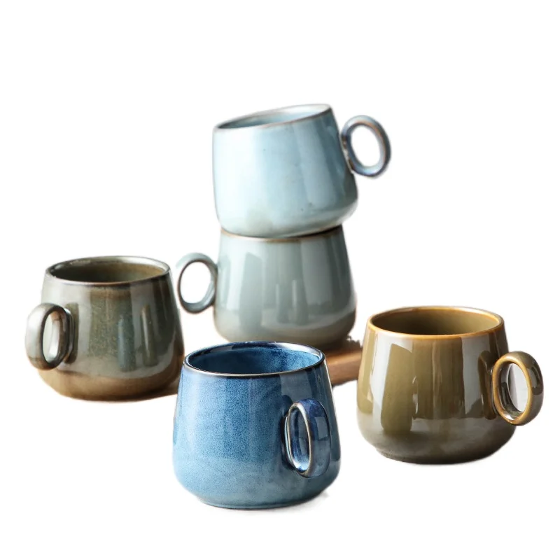 

Ceramic Coffee Cup Japanese Retro Creative Ceramic Water Cup Nordic Luxurious Tea Cup Matt Porcelain Tea Set Cuisine Drinkware