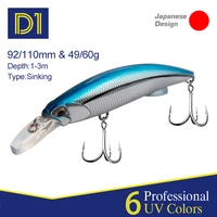 d1 heavy minnow fishing lures sinking wobblers crankbait 92mm49g 110mm60g high quality laser artificial hard bait pesca tackle