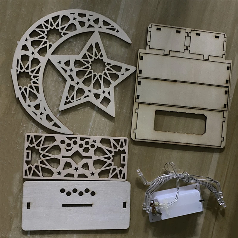 Деревянная подвесная тарелка Рамадана украшение Мубарак луна звезда ислам