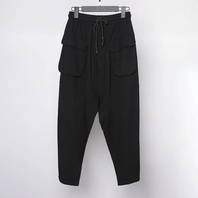 Men's Casual Pants Small Pants Radish Pants Spring And Autumn New Black Hanging Pocket Design Fashion Trend Tapered Pants