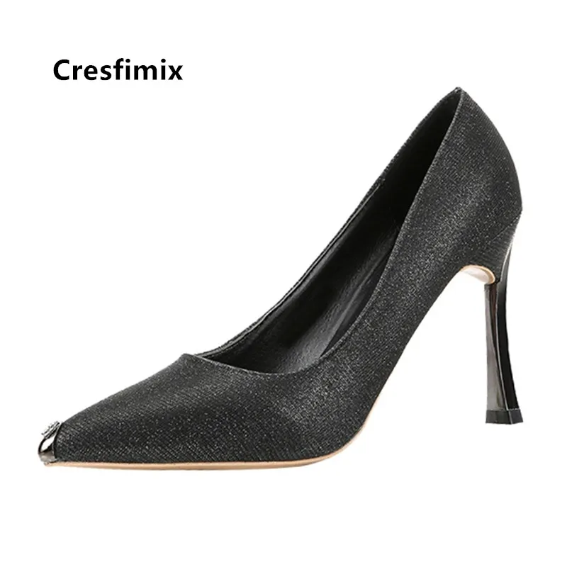 Cresfimix sapatos azuis/женские милые фиолетовые туфли на высоком каблуке Пикантные