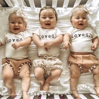 bodysuits baby boy clothes baby girl clothes letter loved baby infant boys girls funny short sleeve romper playsuit 2021 summer