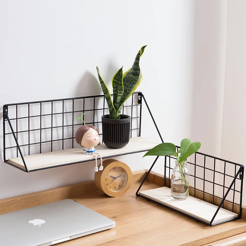 Настенный Железный Хранение Полка дерево деревянная доска настенные подвесная