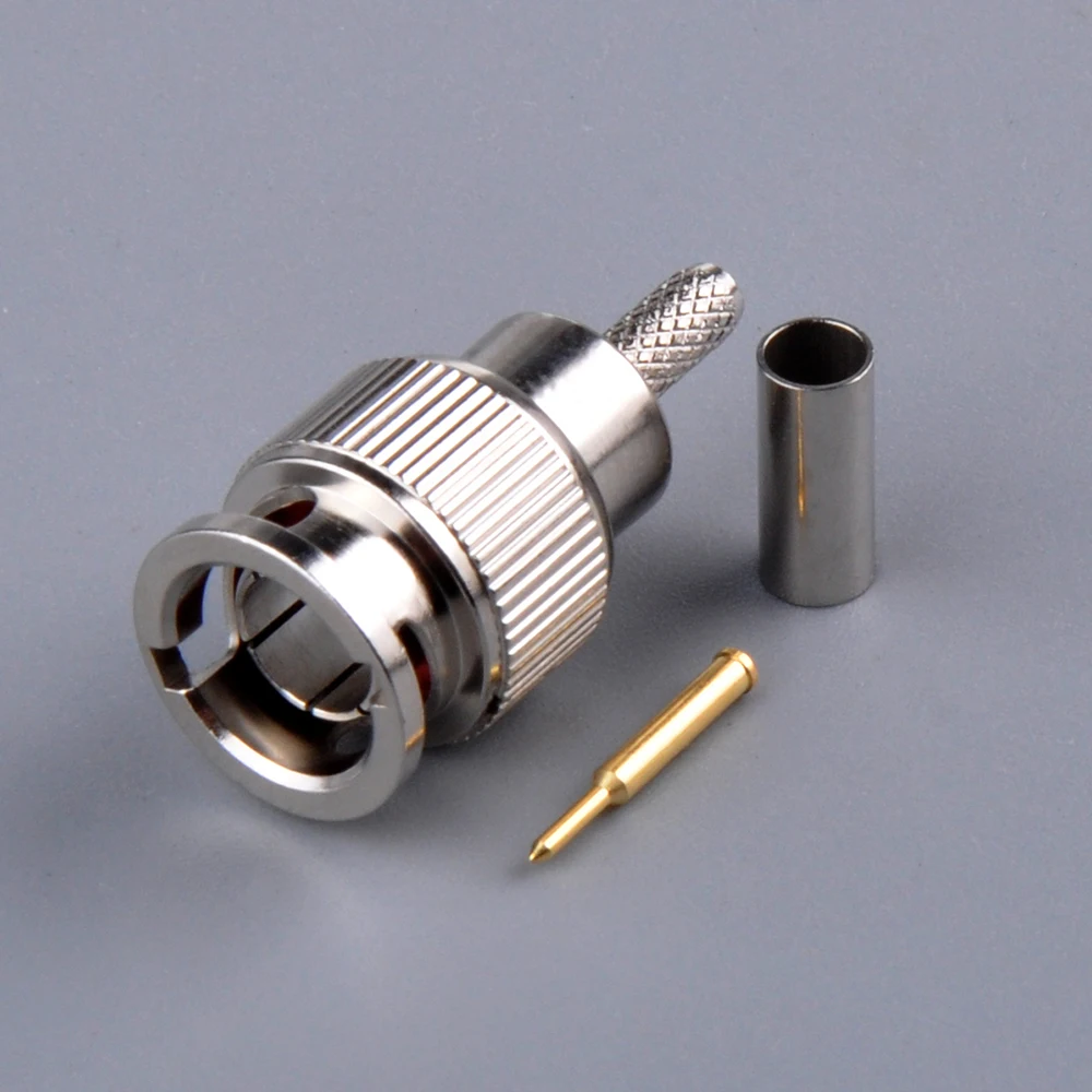 RF electrical wire terminal connector 75ohm Min BNC Q7 Crimp Plug straight for RG316 RG179 coaxial cable | Обустройство дома
