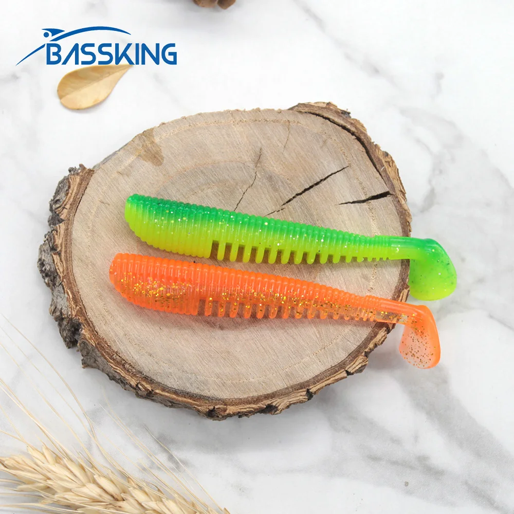 Мягкие приманки BASSKING 6 см/1 г 7 5 см/3 2 9 см/5 10 см/7 8 Высококачественная силиконовая