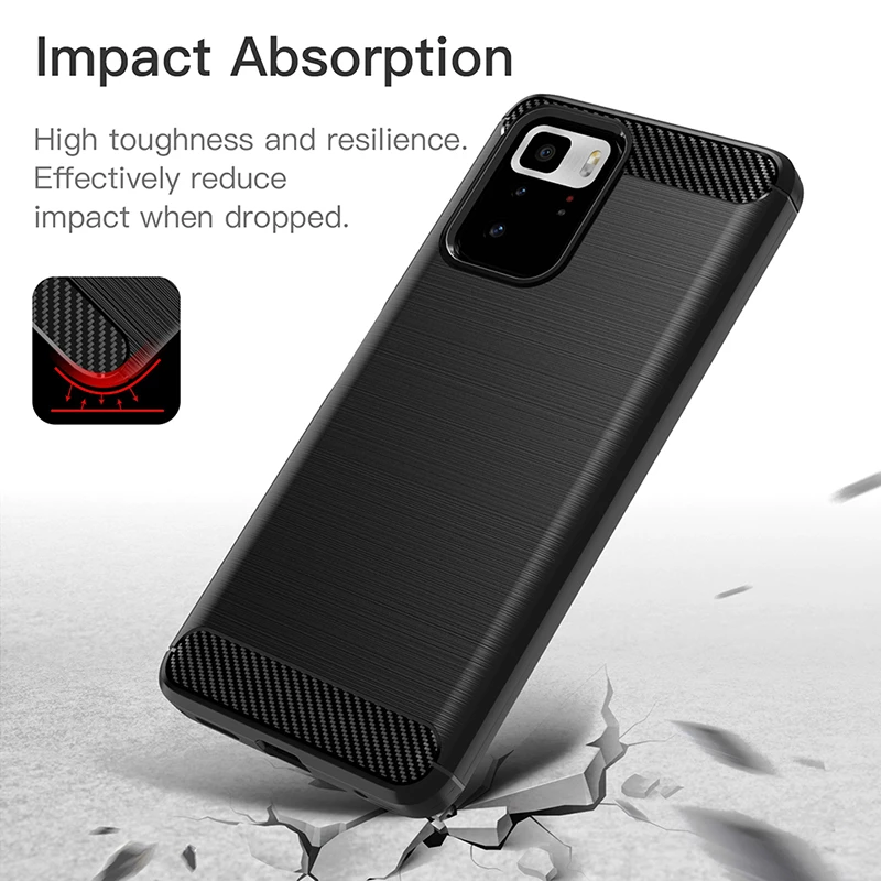 For Cover Xiaomi Redmi Note 10 Pro 5G Case For Redmi Note 10 Pro 5G Silicone Carbon Fiber Case For Redmi Note 10 Pro 5G Cover