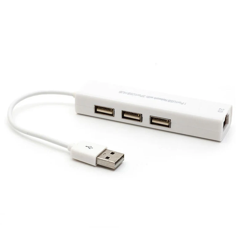 USB к Ethernet адаптер с 3 Порты и разъёмы usb хаб 2 0 RJ45 Lan сетевая карта для Mac iOS Android ПК