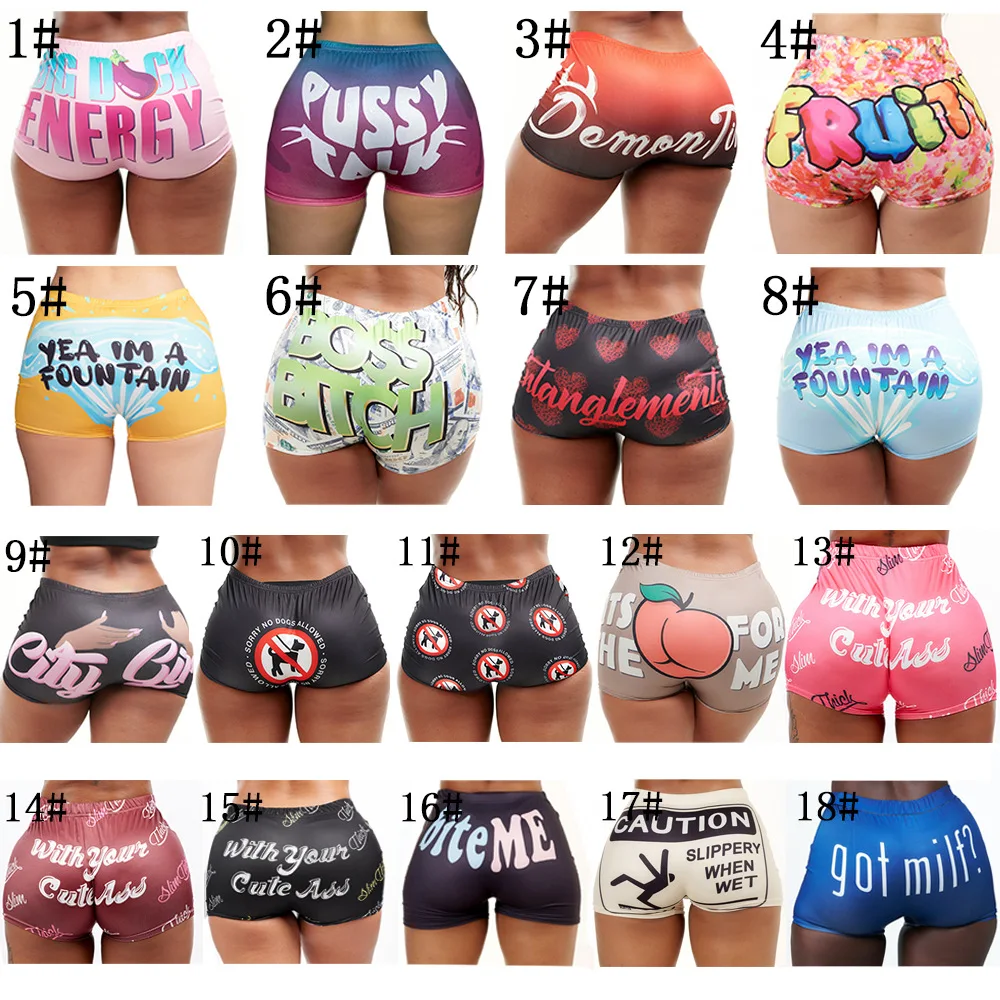 

Женские горячие шорты с эластичным поясом, милые сексуальные мини-шорты с надписью и задним принтом