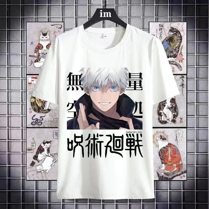 

Harajuku Men's tshirt Jujutsu Kaisen Printed Unisex Short Sleeve T shirt Cool Cartoon Anime Casual T-shirt Male Streetwear Tops