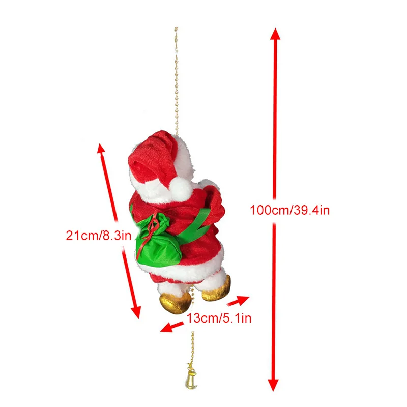 

Christmas Electric Santa Claus Climbing Ladder Doll Xmas Decor Kid Toy L5