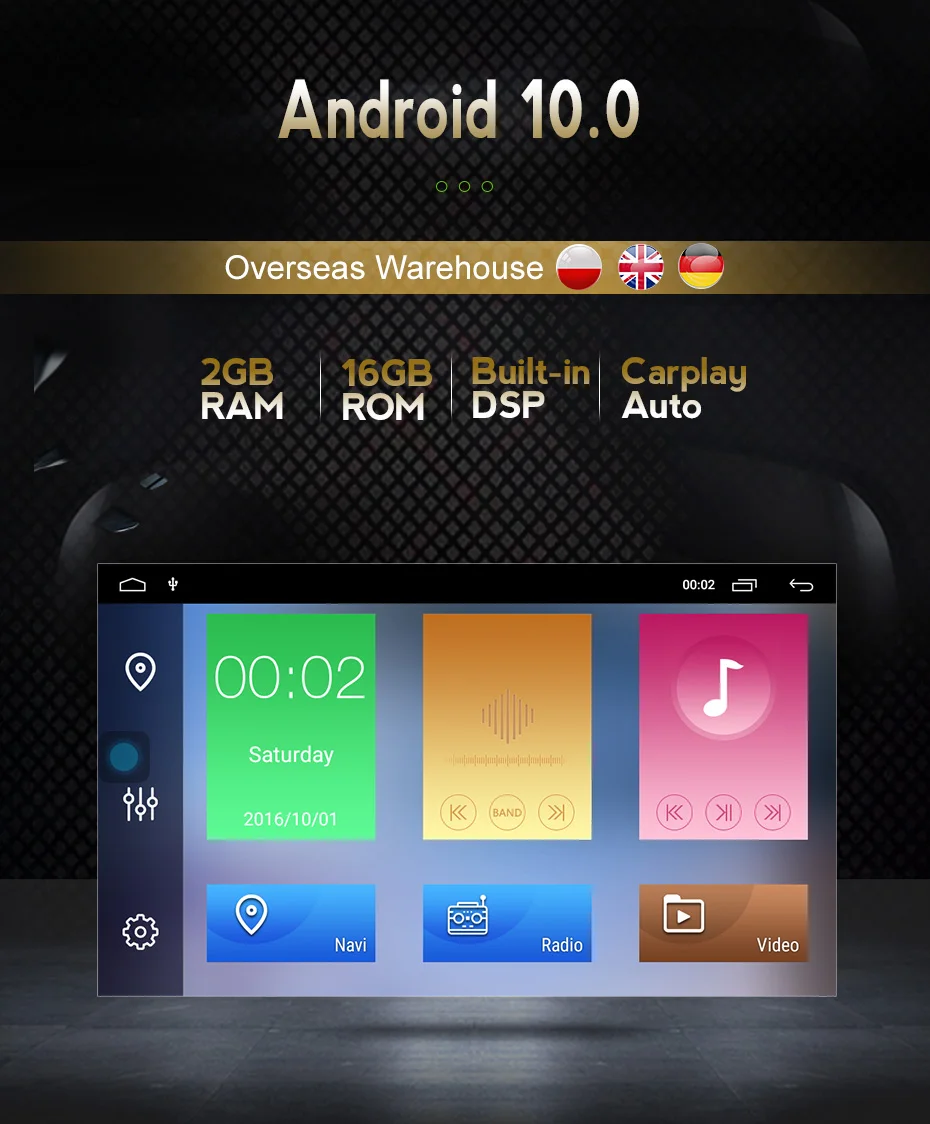 2 Гб ОЗУ Android 10 автомобильный DVD плеер Мультимедиа для FIAT 500 GPS навигация аудио 4G Wifi