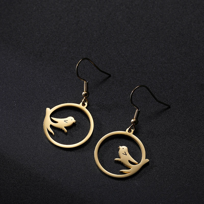 

DAIHE Earings Fashion Jewelry 2020 Cute Little Bird Drop Earing Branches Earrings For Women Peace Dove Women's Earrings