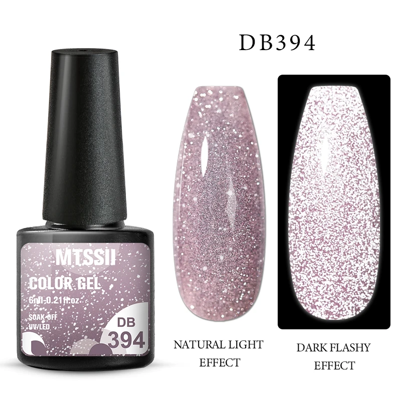 Mtssii Reflective Glitter Gel Nail Polish Sparkling Sequins Semi Permant Soak Off UV LED Color Varnishes Art Decoration | Красота и