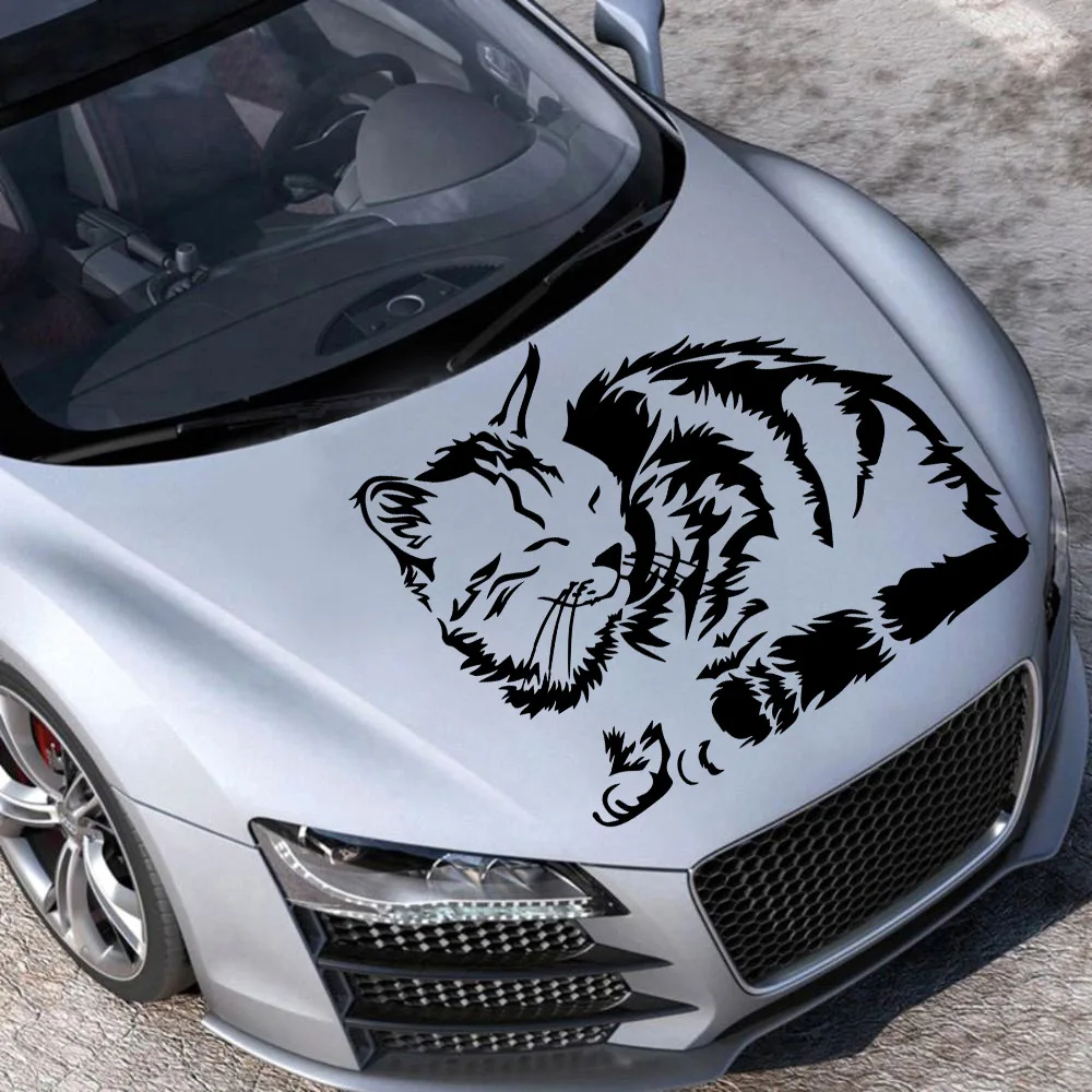 Классный дизайн кошка углеродная наклейка забавная на автомобиль наклейки s и