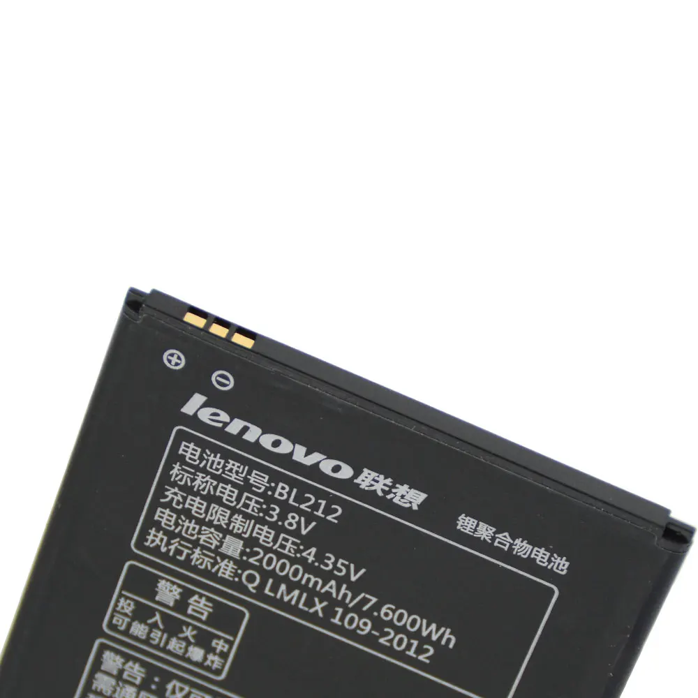 

5pcs/lot Original Battery for Lenovo A708T A628T A620T S8 S898 S898T 2000mAh Capacity BL212 Rechargeable Batterij akku In Stock