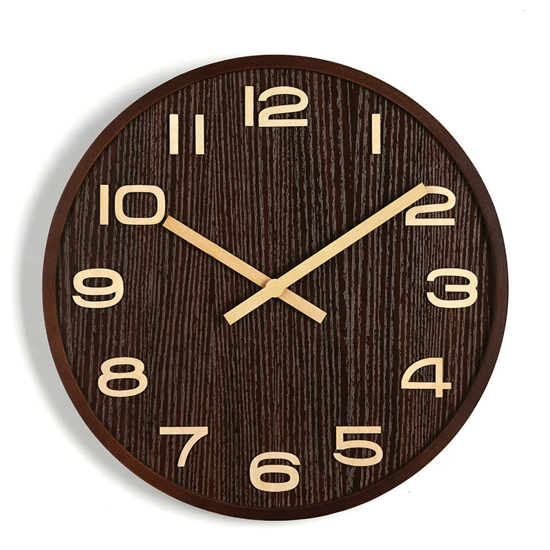

Nordic Digital Wall Clock Modern Design Silent Minimalist Rural Wall Clock Wooden European Simple Wandklok Home Decor AD50WC