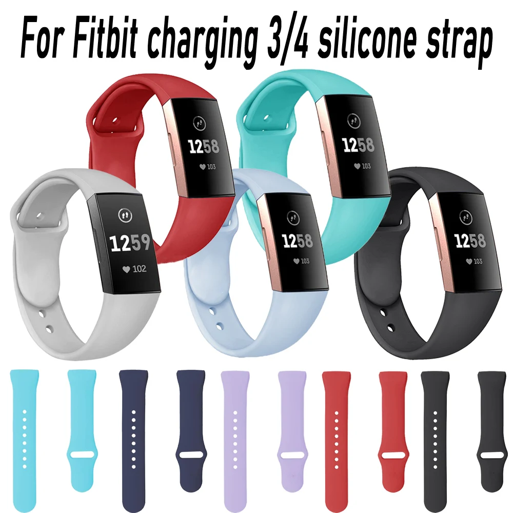 Для Fitbit заряд 3 мягкий силиконовый ремешок для смарт-часов Charge3/4 сменный