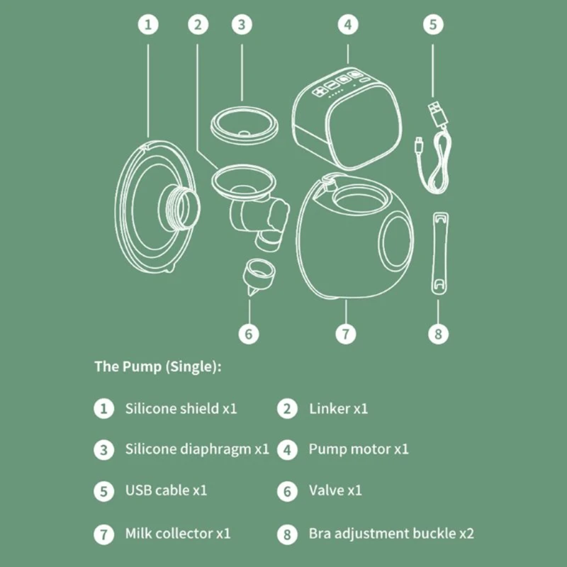 Extractor de leche el&eacute;ctrico recargable por USB, Extractor de leche port&aacute;til, manos libres, silencioso y autom&aacute;tico-2