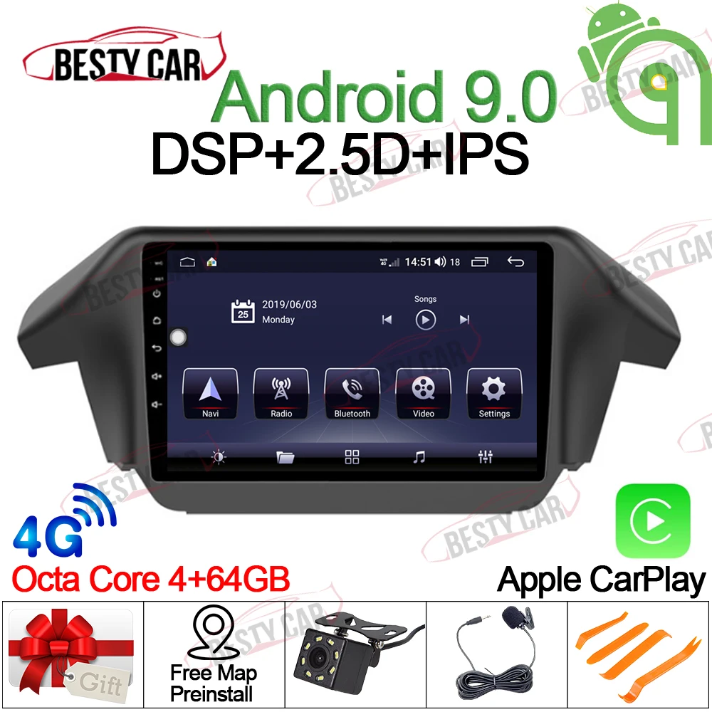 9 &quotAndroid 0 Восьмиядерный автомобильный радиоприемник gps навигация для Honda Civic 2016
