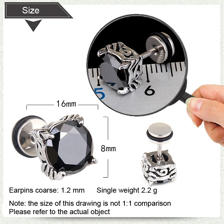 Модные панк острые когти звезда из нержавеющей стали серьги-гвоздики Высокое