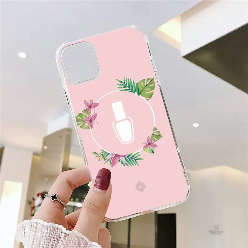 

Beautiful Nail Polish Enamel Color Phone Case Transparent for iPhone 6 7 8 11 12 s mini pro X XS XR MAX Plus SE cover funda