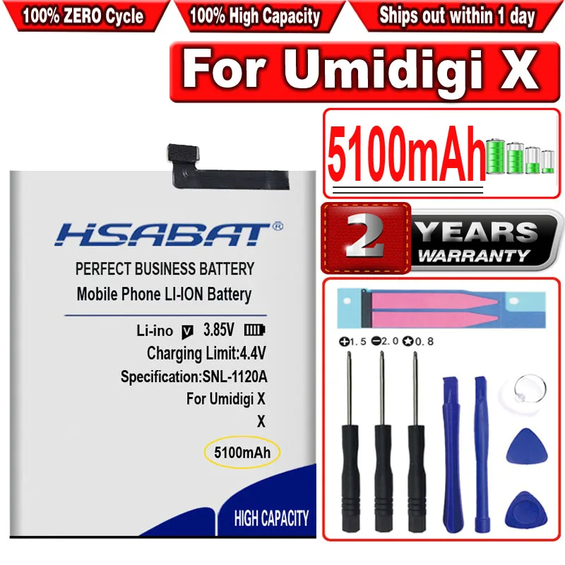

HSABAT 5100mAh Battery for UMI Umidigi X