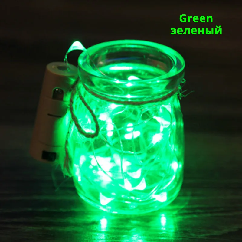 green 20 светодиодов 2 м Серебряная линия светильник с пробкой для бутылки для стеклянной бутылки для украшения праздника свадебные украшения лампы - Испускаемый цвет: green