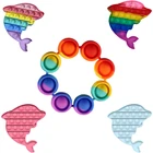 Детские милые Непоседа упаковка игрушек Fidget Reliver игрушка для снятия стресса в Радуга браслет толкать ее пузырь Антистресс сенсорная игрушка Поп Ит Антистресс