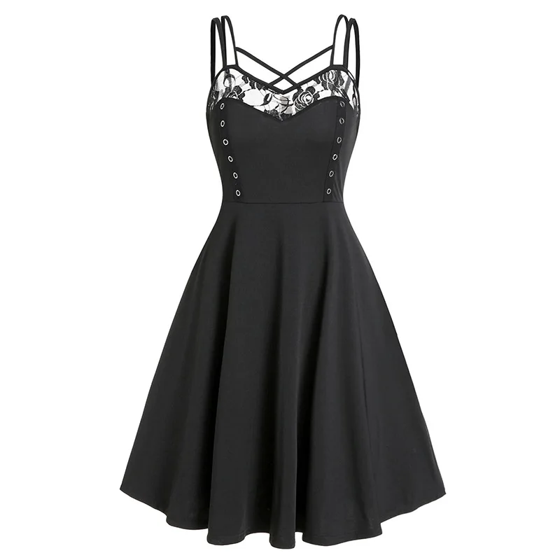 

Women Dress Summer New Women's Midi Dress Lace Sexy Strapless Sundresses Backless Dress Fashion Dark Vestido Feminino
