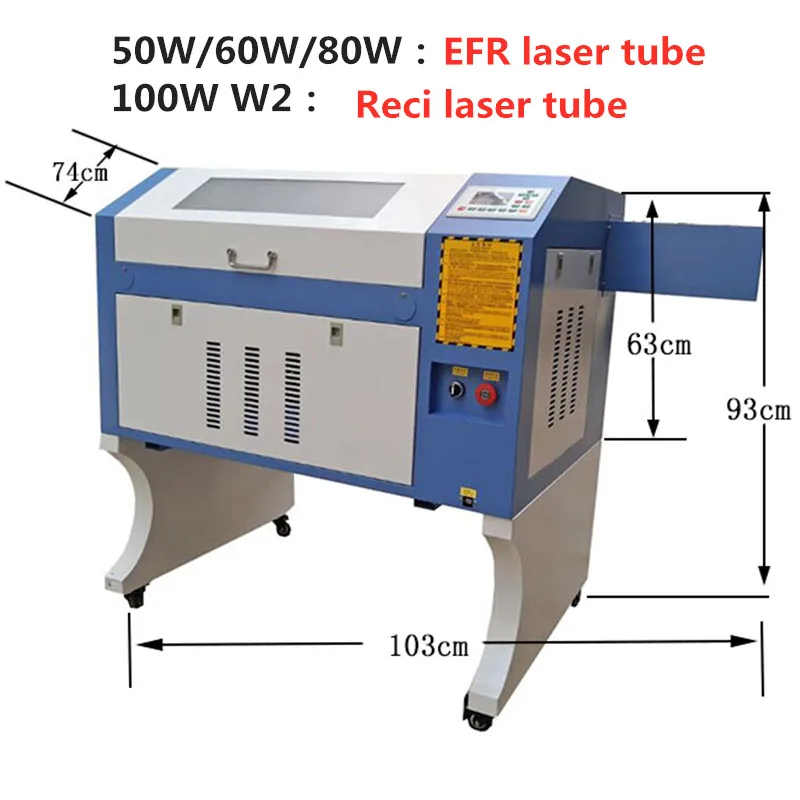 Лазерный гравер Reci EFR 50 Вт/60 Вт/80 Вт/100 Вт лазерная трубка настольная система ruida