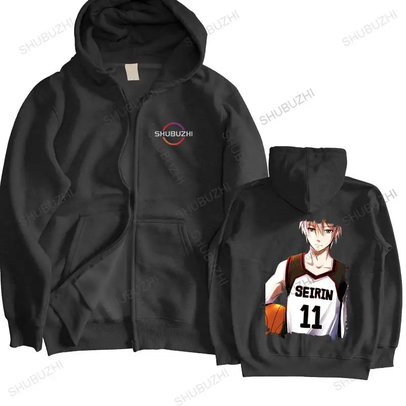 

Man teenage cool sweatshirt black zipper hoody hot sale Kuroko No Basket SEIRIN 11 brand men autumn hoodie cotton fashion coat