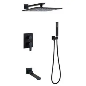 Сладкий Черный душевая комната смеситель для душа костюм 12 дюймов дождевая