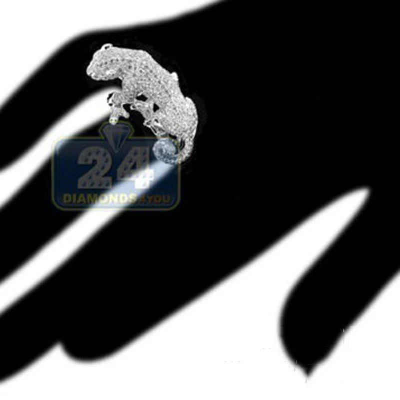 Женское леопардовое кольцо с фианитом Винтажное из цинкового сплава в виде