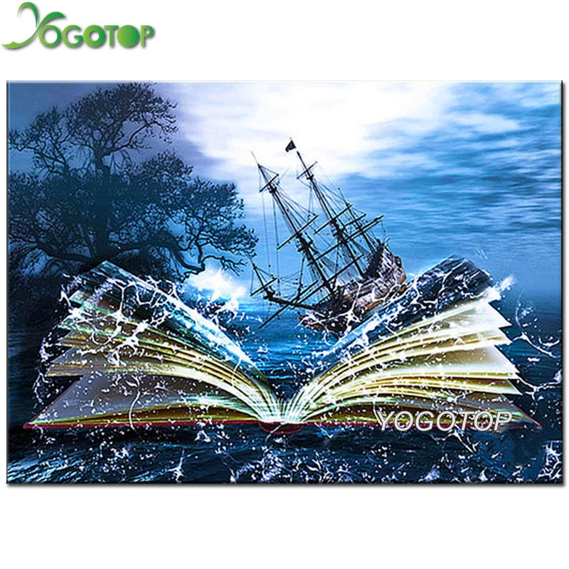 

Full drill square round Diamond Embroidery Fantasy sea book sailboat Diy Diamond Painting accessories Cross Stitch Mosaic YY1594