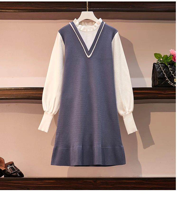 2019 осенне-зимнее женское модное однотонное трикотажное платье с