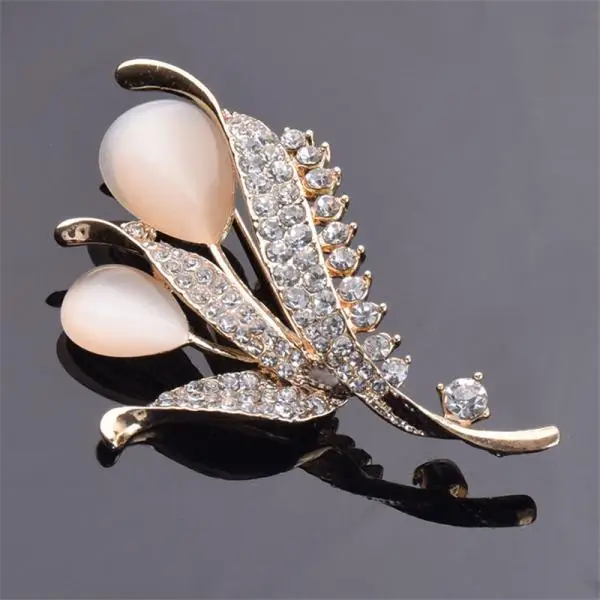 

1 PC Diamond Wedding Flower Crystal Scarf Pin Brooch