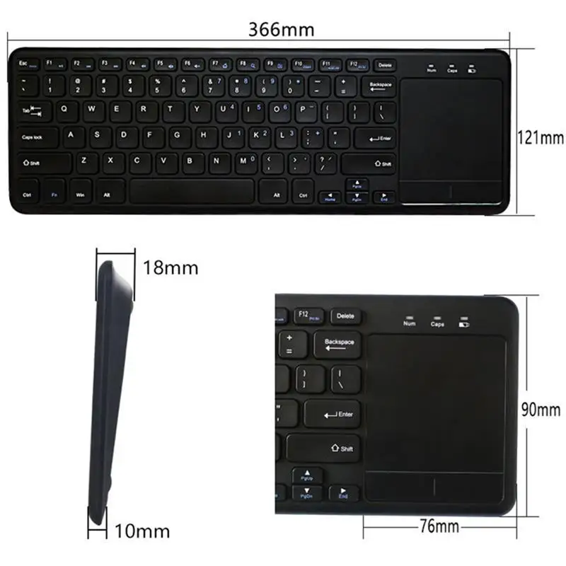 

Wireless Keyboard with Touchpad 2.4G Slim Ergonomic for Andriod iOS PC Notebook Smart TV Box Silm Mini Wireless Keyboard