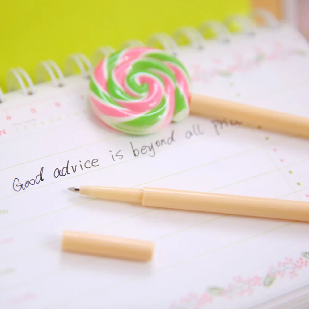 

5pcs Creative Lollipop 0.5MM Ballpoint Pen Novelty Kids Toys Cartoon School Stationery (Mixed Color)