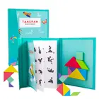 96 Магнитные пазлы Tangram, детские игрушки, Обучающая книга Монтессори для детей