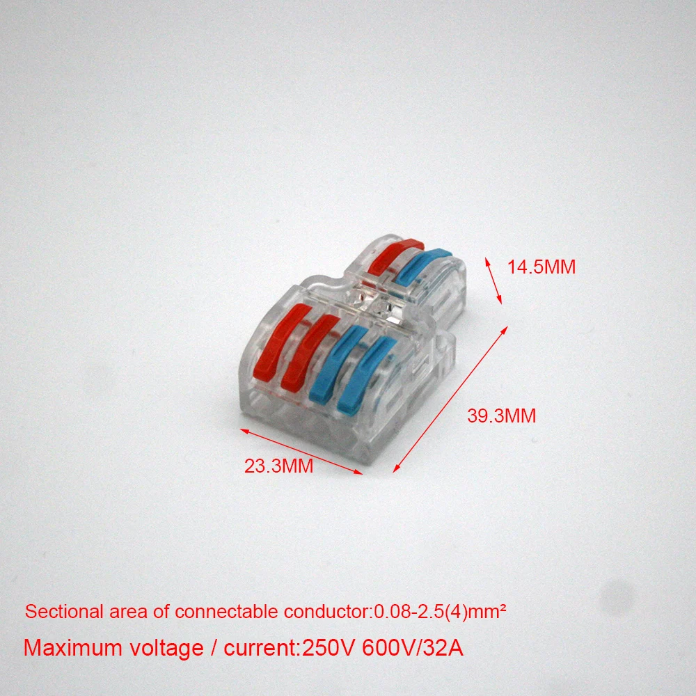 

Mini Fast Wire Cable Connectors Universal Compact Conductor Spring Splicing Wiring Connector Push-in Terminal Block PCT-222 223