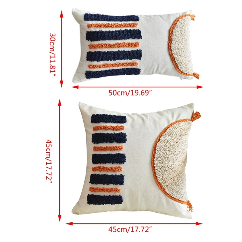 

Indian Handmade Tufted Pillow Ethnic Weave Cushion Home Decor Backrest Boho Pillow for Sofa Bed Couch Decorative Home Textile