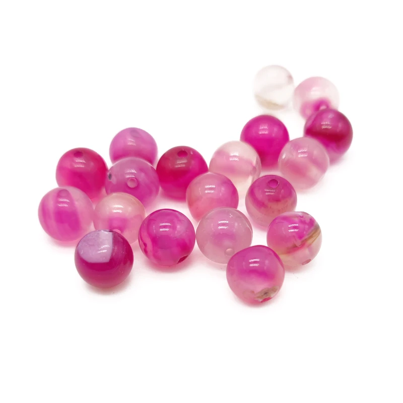 

Rose Red Stripe Agates Beads Natural Stone Round Loose Spacer Beads 8mm Necklace Bracelet Jewelry Making