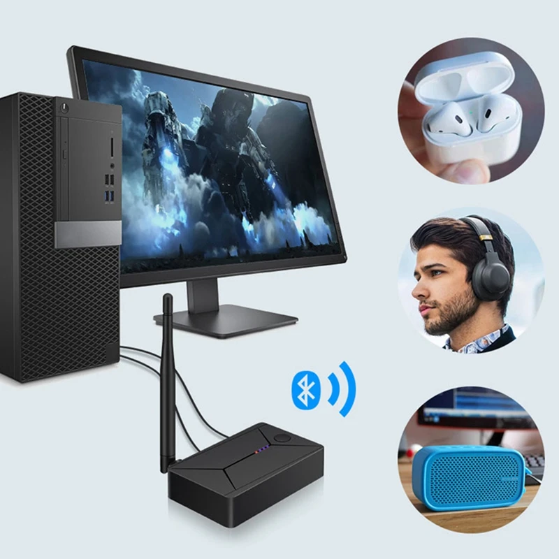 

Bluetooth 5.0 o Transmitter 3.5mm 3.5 AUX Jack RC AUSB Coaxial Optical Stereo Wireless Adapter for TV PC Headset