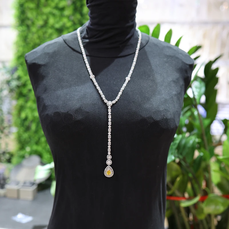 

TIRIM 2020 NEW Long Necklace Set For Women Wedding Luxury Jewelry Sets Accessories Color Cubic Zircon Earrings & Necklace